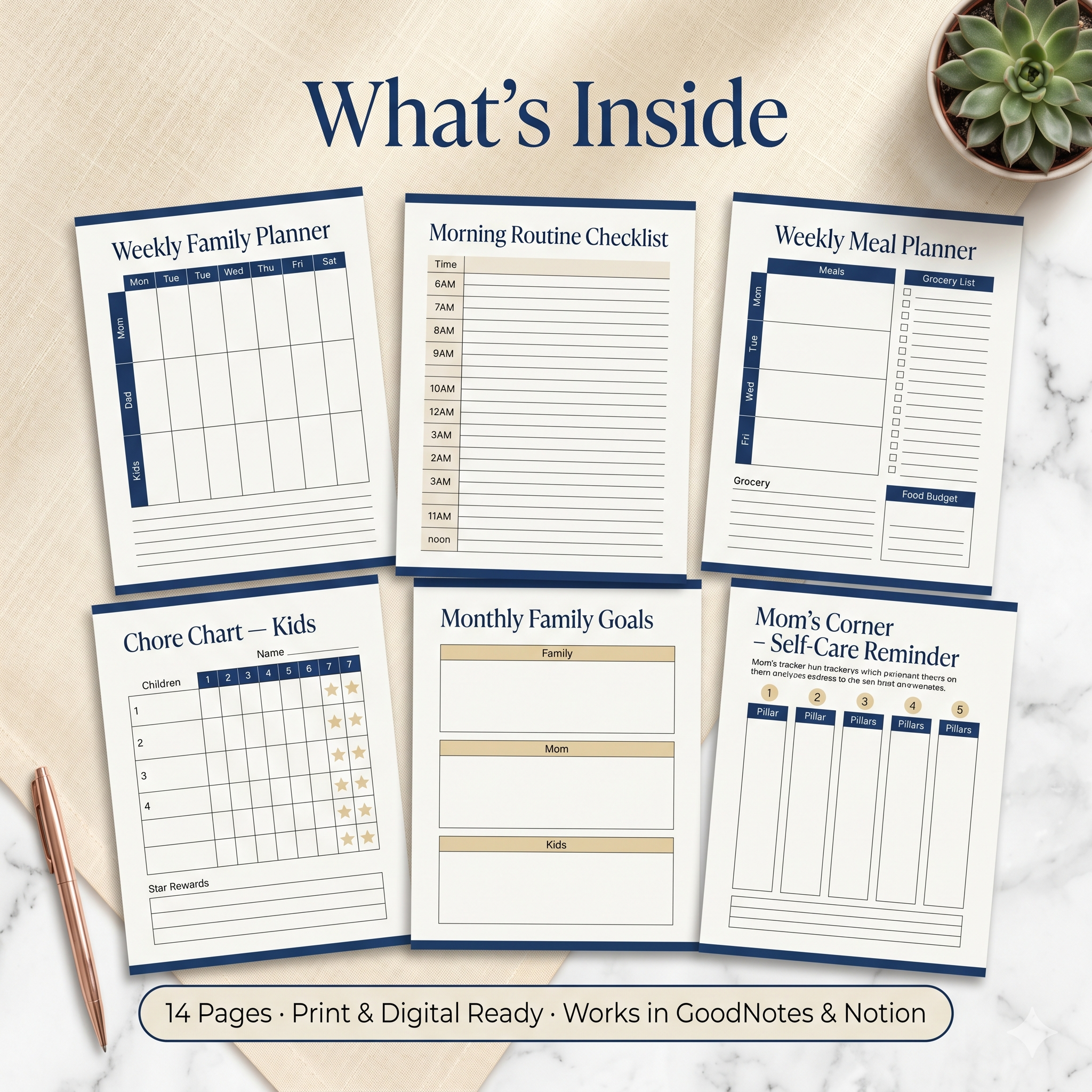 Family Tracker Pack — The Complete Household Organizer for Busy Moms