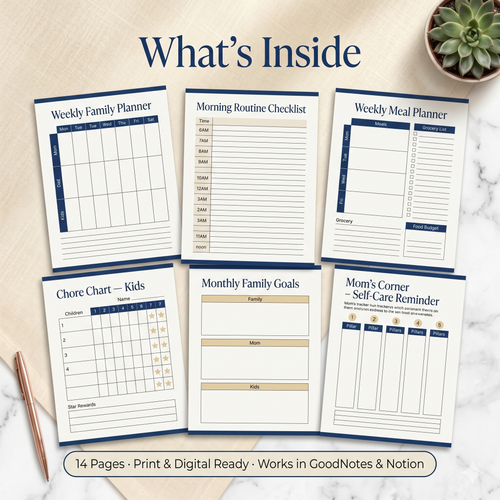 Family Tracker Pack — The Complete Household Organizer for Busy Moms